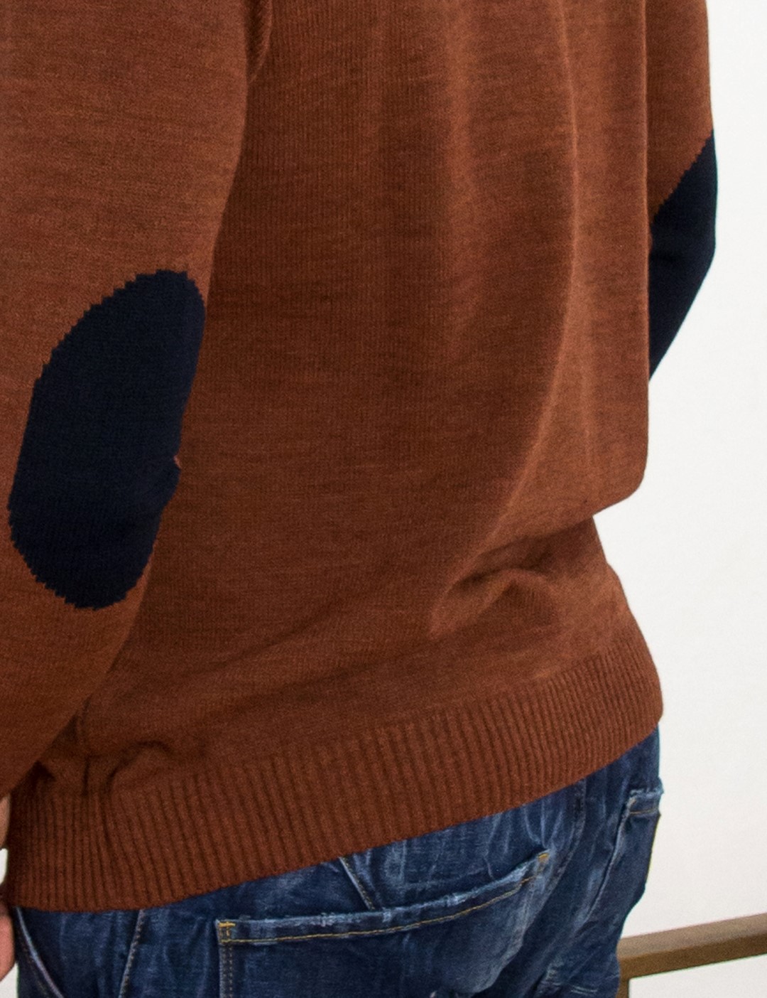 Darious ανδρικό κεραμιδί πλεκτό πουλόβερ με διχρωμία 18555A φωτογραφία